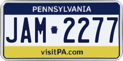 PA license plate JAM2277