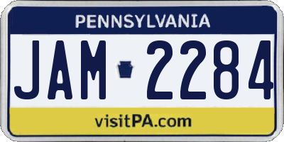 PA license plate JAM2284