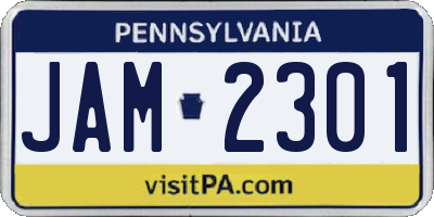 PA license plate JAM2301