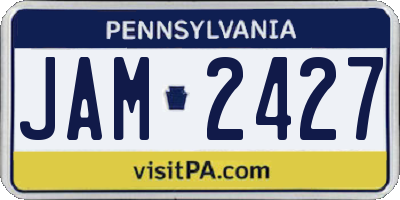 PA license plate JAM2427