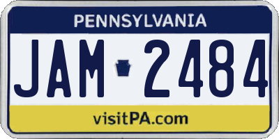 PA license plate JAM2484