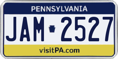 PA license plate JAM2527
