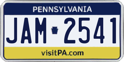 PA license plate JAM2541