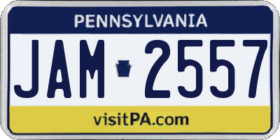 PA license plate JAM2557