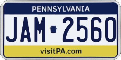 PA license plate JAM2560