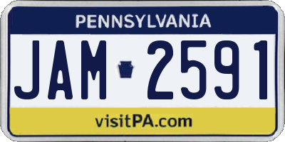 PA license plate JAM2591