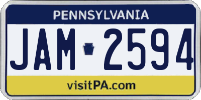 PA license plate JAM2594