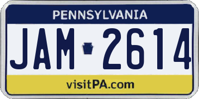 PA license plate JAM2614