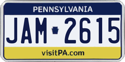 PA license plate JAM2615