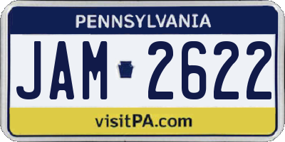 PA license plate JAM2622