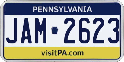 PA license plate JAM2623