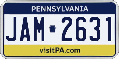 PA license plate JAM2631