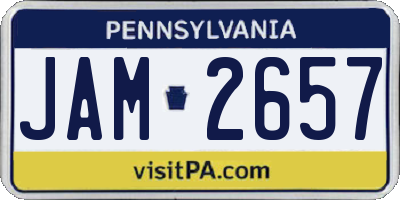 PA license plate JAM2657