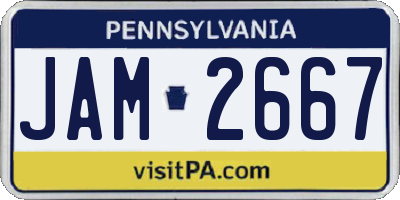 PA license plate JAM2667