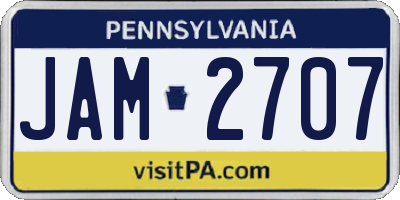 PA license plate JAM2707