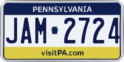 PA license plate JAM2724