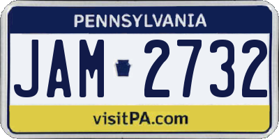 PA license plate JAM2732