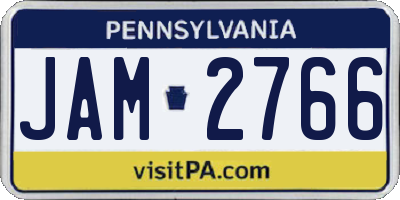 PA license plate JAM2766