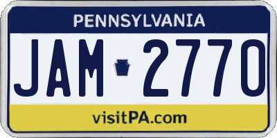 PA license plate JAM2770