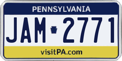 PA license plate JAM2771