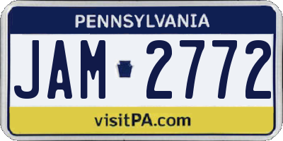 PA license plate JAM2772