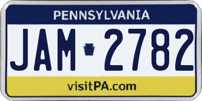 PA license plate JAM2782