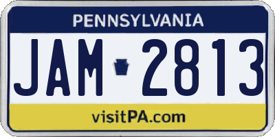 PA license plate JAM2813