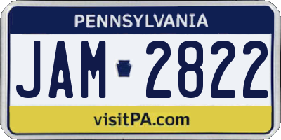 PA license plate JAM2822