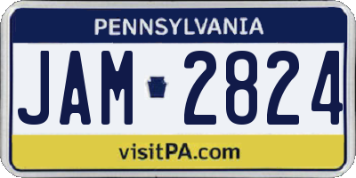 PA license plate JAM2824