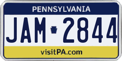 PA license plate JAM2844