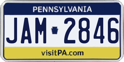 PA license plate JAM2846