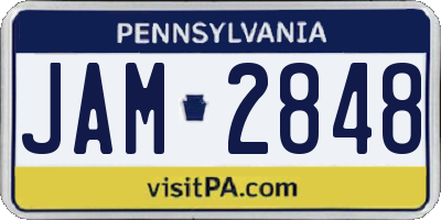 PA license plate JAM2848