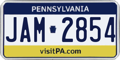 PA license plate JAM2854