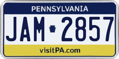 PA license plate JAM2857