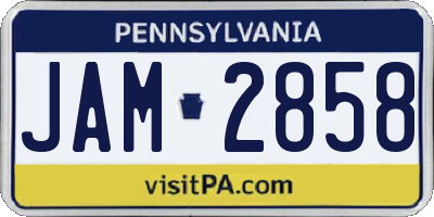 PA license plate JAM2858