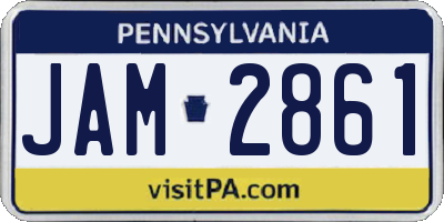 PA license plate JAM2861