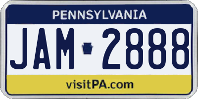 PA license plate JAM2888