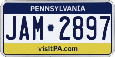 PA license plate JAM2897