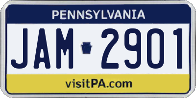 PA license plate JAM2901