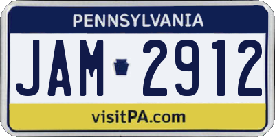 PA license plate JAM2912