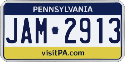 PA license plate JAM2913