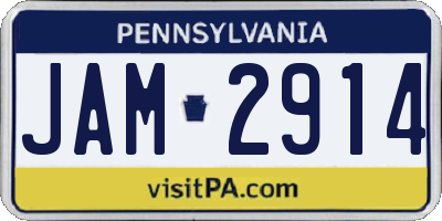PA license plate JAM2914