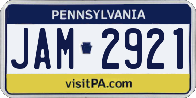 PA license plate JAM2921