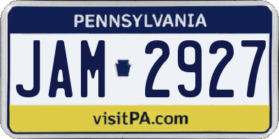 PA license plate JAM2927