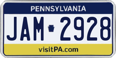 PA license plate JAM2928