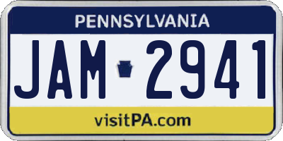 PA license plate JAM2941