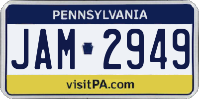 PA license plate JAM2949