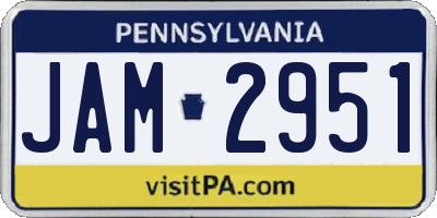 PA license plate JAM2951