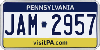 PA license plate JAM2957