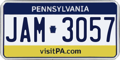 PA license plate JAM3057